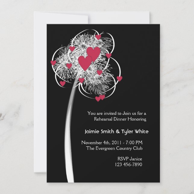 Convite para Janto Reheasal de Árvore Fireworks e  (Frente)