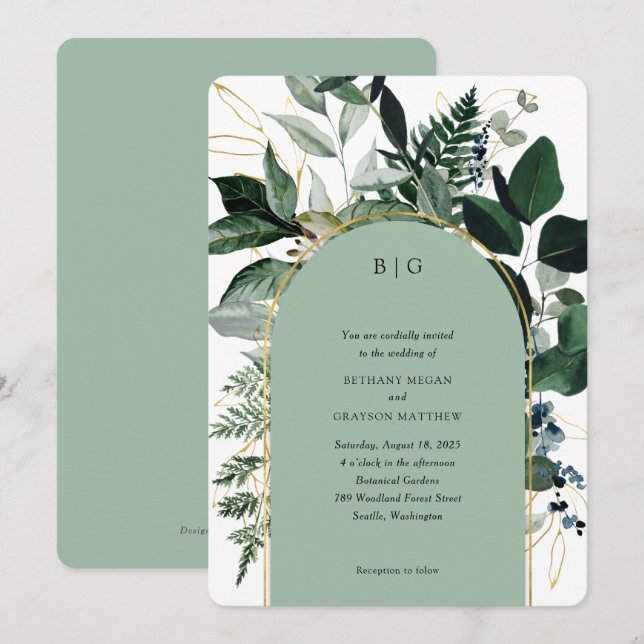 Convite para Jardim de Arca Verde da Sage (Frente/Verso)