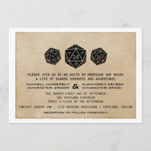 Convite para Jogador de Dados D20 de Data PERSONAL