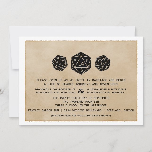 Convite para Jogador de Dados D20 de Grunge de DAT (Frente)