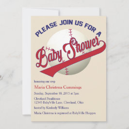 Convite para Jogar Ball Baseball Chá de fraldas