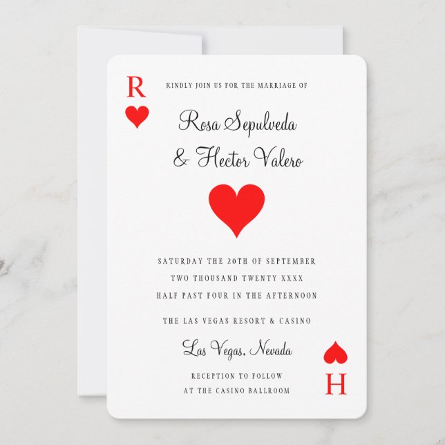 Convite para Jogar Cartões em Las Vegas Casino (Frente)