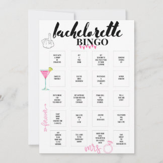 Convite para Jogo do Festa Bingo Hen Bachelorette