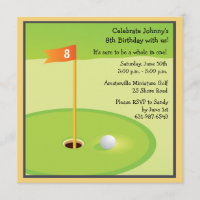Convite para Jogos de Golfe Miniatura