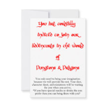 Convite para jogos Dungeons & Dragon 2