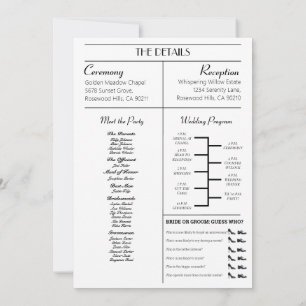 Convite para Jornais de Casamento com Programa