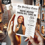Convite para jornal aniversário de 30 anos com pro<br><div class="desc">Jornal de Convite para aniversário de 30 anos com o Programa - Comemore em estilo com o nosso convite personalizável para aniversário de 30 anos: O tema Jornais! Impressão ou faça o download facilmente para sua conveniência. Todo mundo vai adorar seu charme de eterno e toque personalizado. Peça agora e...</div>
