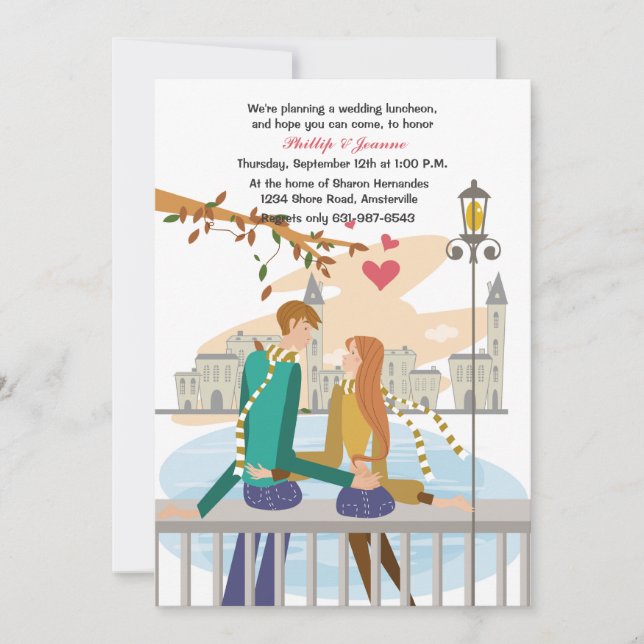 Convite para Jovens Casais Dream Honeymoon (Frente)