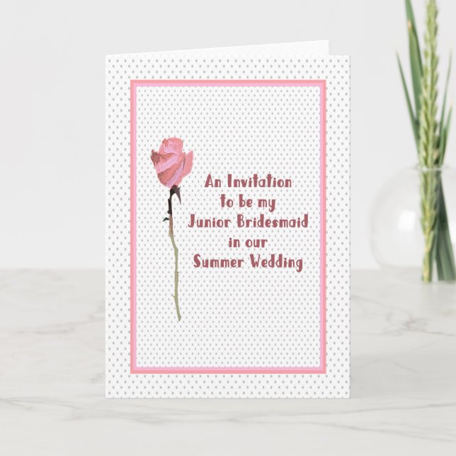 Convite para Junior Bridesmaid no Casamento de Ver (Frente)