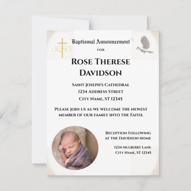 Convite para lançamento de fotos batismais (Frente)