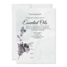 Convite para lavanda e Abelhas Classe Óleo Essenci