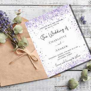 Convite para lavanda violeta de casamento