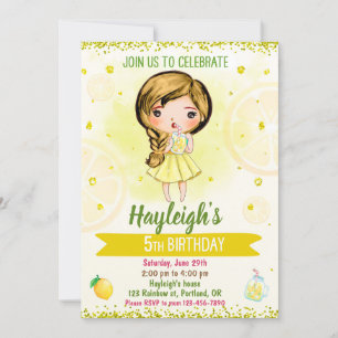 Convite para Lemon Citrus aniversário Lemonade