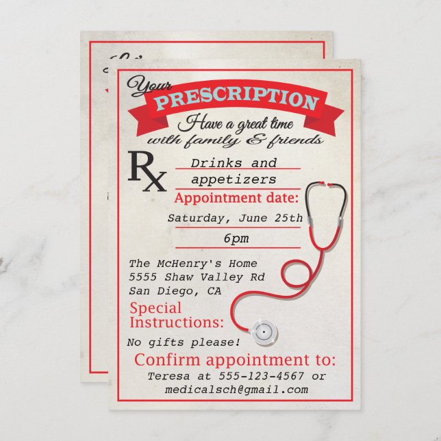 Convite para Licenciação na Faculdade de Medicina (Frente/Verso)