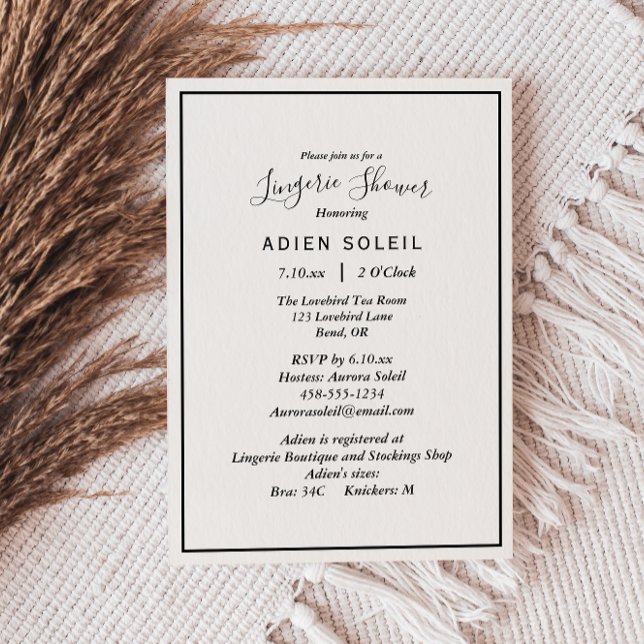 Convite para Lingeries Moderna Elegante (Criador carregado)