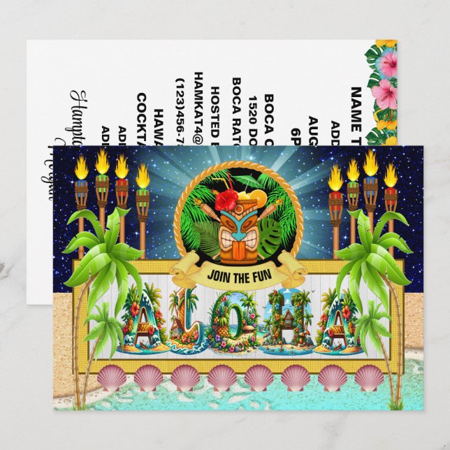 Convite para LUAU - Ver no Verso (Frente/Verso)