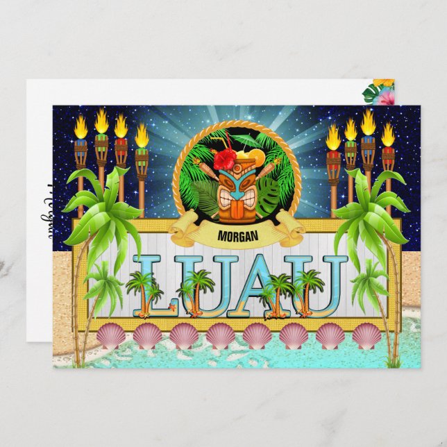 Convite para LUAU - Ver Verso (Frente/Verso)