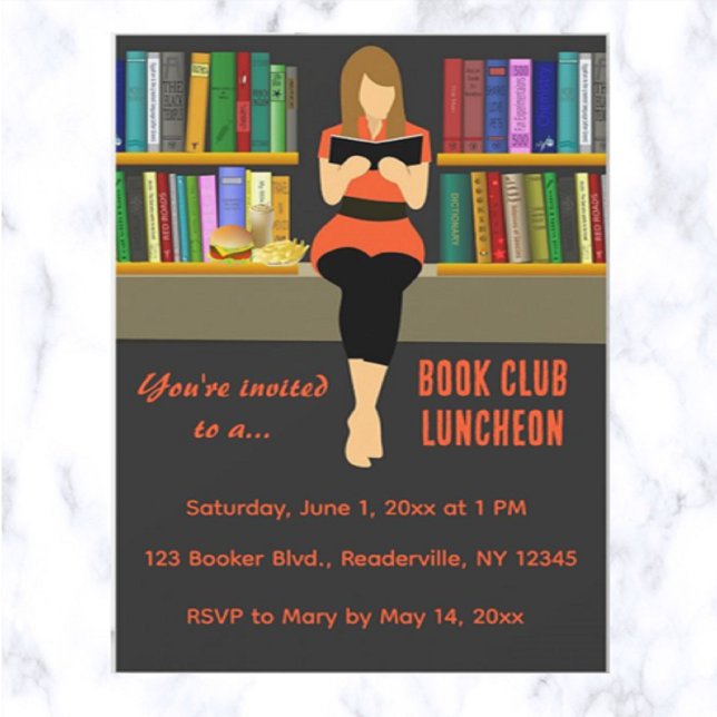 Convite para Luncheon do Clube Editável de Livros (Getting together with bookclub friends? This is a great invitation for your event!)