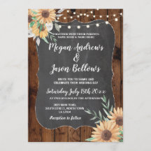 Convite Para Luzes De Flor De Girassol De Casament