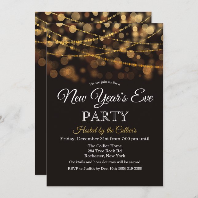 Convite para Luzes de Lantera do Partido da Vésper (Frente/Verso)