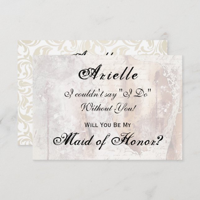 Convite para Madrinha de casamento de Regresso de  (Frente/Verso)