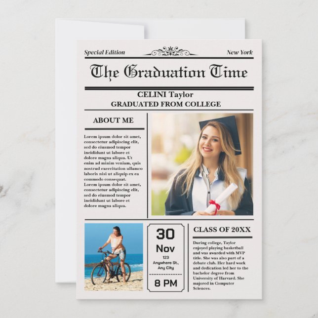 Convite para manutenção de notícias de graduação - (Frente)