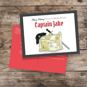 Convite para Mapa do Tesouro Pirata do aniversário