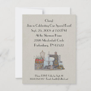 Convite Para Máquinas De Costurar Movimentadas À