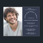 Convite para Marinho de Surpresa do 30 de Foto de<br><div class="desc">Um valor para o alternativo do ORÇAMENTO em tamanho menor de 4, 5 x 5, 6" de semirbrilho de 110 lbs, que é de espessura semelhante a um cartão postal (no entanto, não é adequado para uso como cartão postal). POR FAVOR, OBSERVE QUE HÁ UM convite por folha. Foto de...</div>