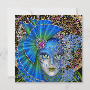 Convite para mascarada Mardi Gras