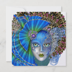 Convite para mascarada Mardi Gras
