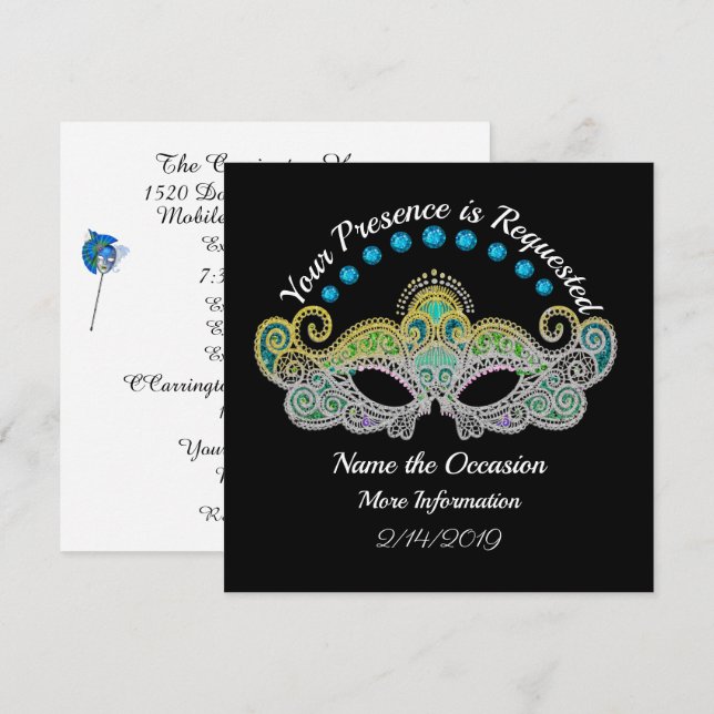 Convite para Máscaras (Frente/Verso)