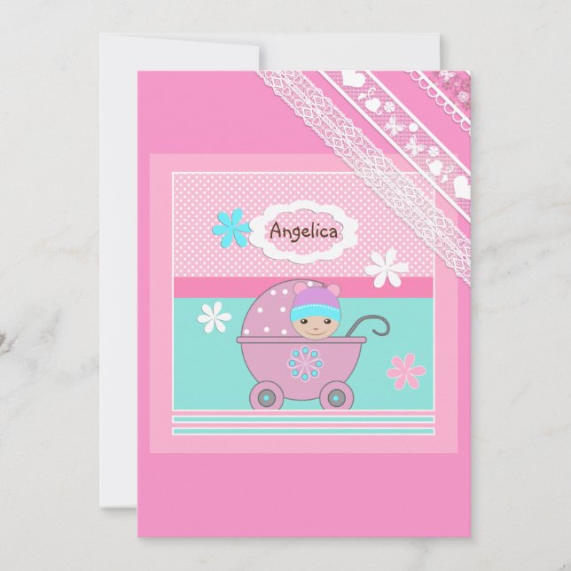 Convite Para menina bebê (Frente)