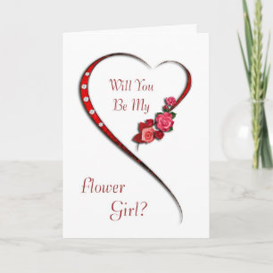 Convite para Menina das Flores com coração rodopia