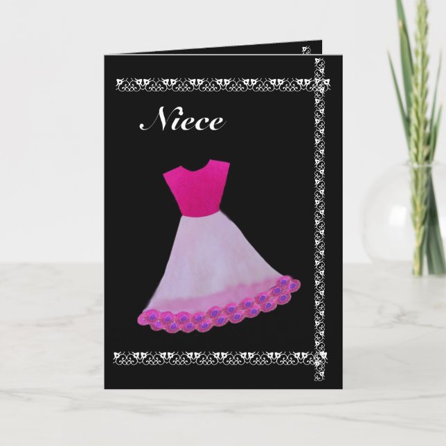 Convite para Menina das Flores da SOBRINHA Vestido (Frente)