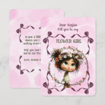 Convite para Menina de Flores Floral Rosa Aquarela
