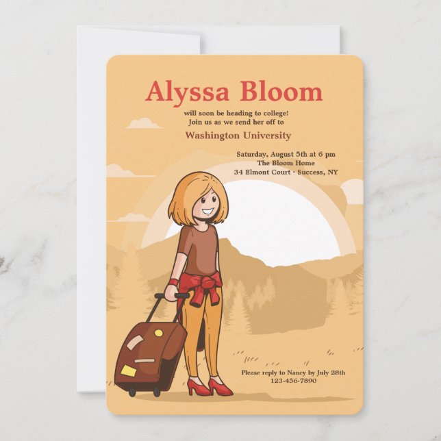 Convite para Menina de Viagem (Frente)