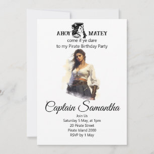 Convite para Menina Pirata