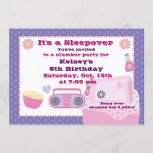 Convite para Meninas do Partido Deslizante Sleepov