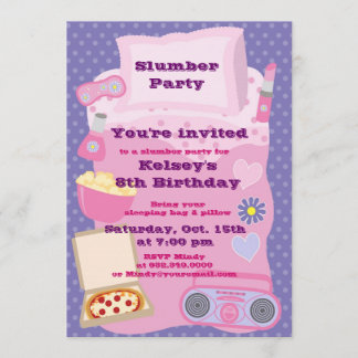 Convite para Meninas do Partido Deslizante Sleepov