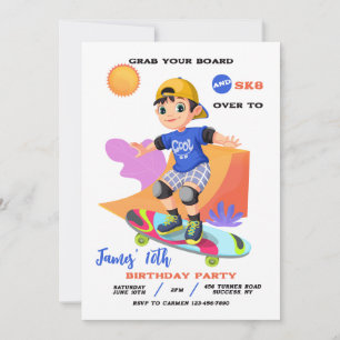 Convite para Menino de Skatepark
