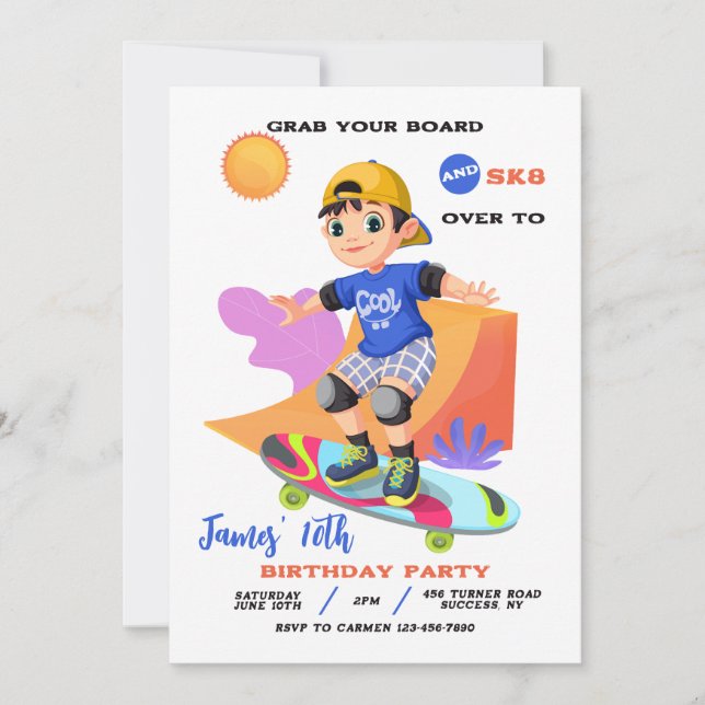 Convite para Menino do Skatepark (Frente)