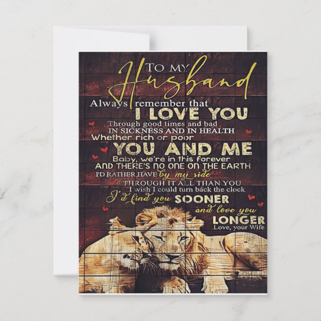 Convite Para Meu Marido | Presente para o Meu Marido | Car (Frente)