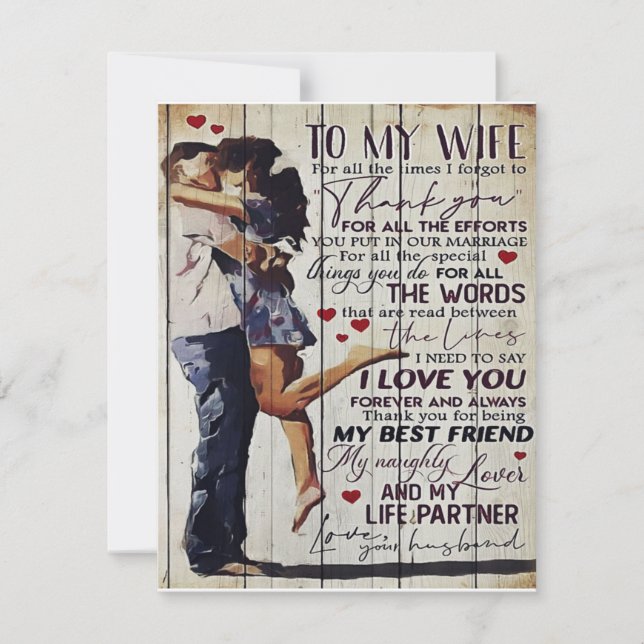 Convite Para Minha Esposa Presente | Presente de Citações  (Frente)