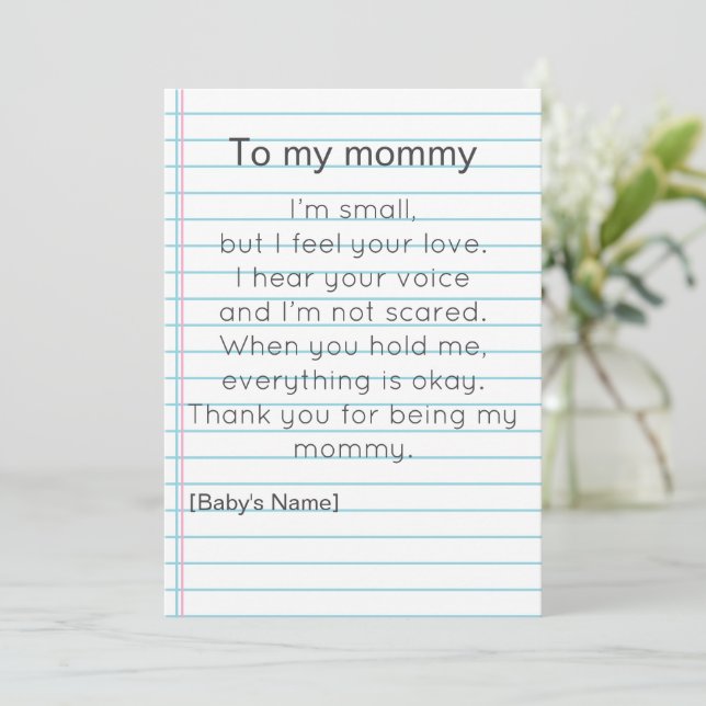 Convite Para Minha Mamãe no primeiro Dia das Mães personal (Em pé/Frente)