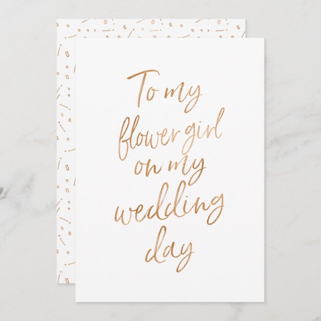 Convite Para minha menina de flores no dia do meu casament (Frente/Verso)