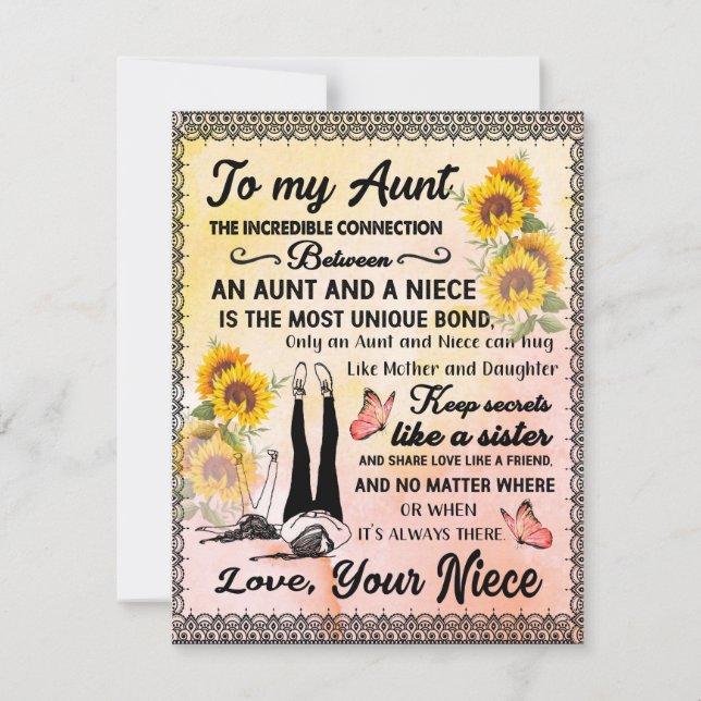 Convite Para Minha Tia Dom, Presente De Girassol Da sobrin (Frente)