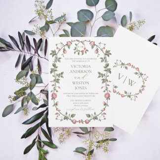 Convite para Monograma de Casamento Verde da Garde