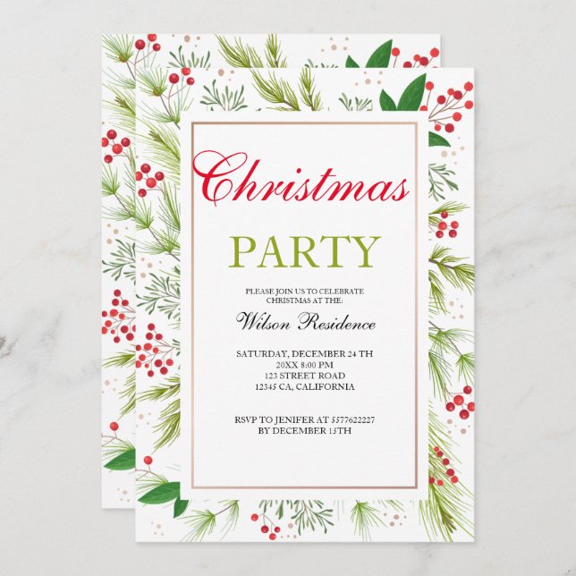 Convite para natais vintages (Frente/Verso)