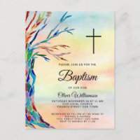 Convite para Natal de Batismo de Árvore Familiar